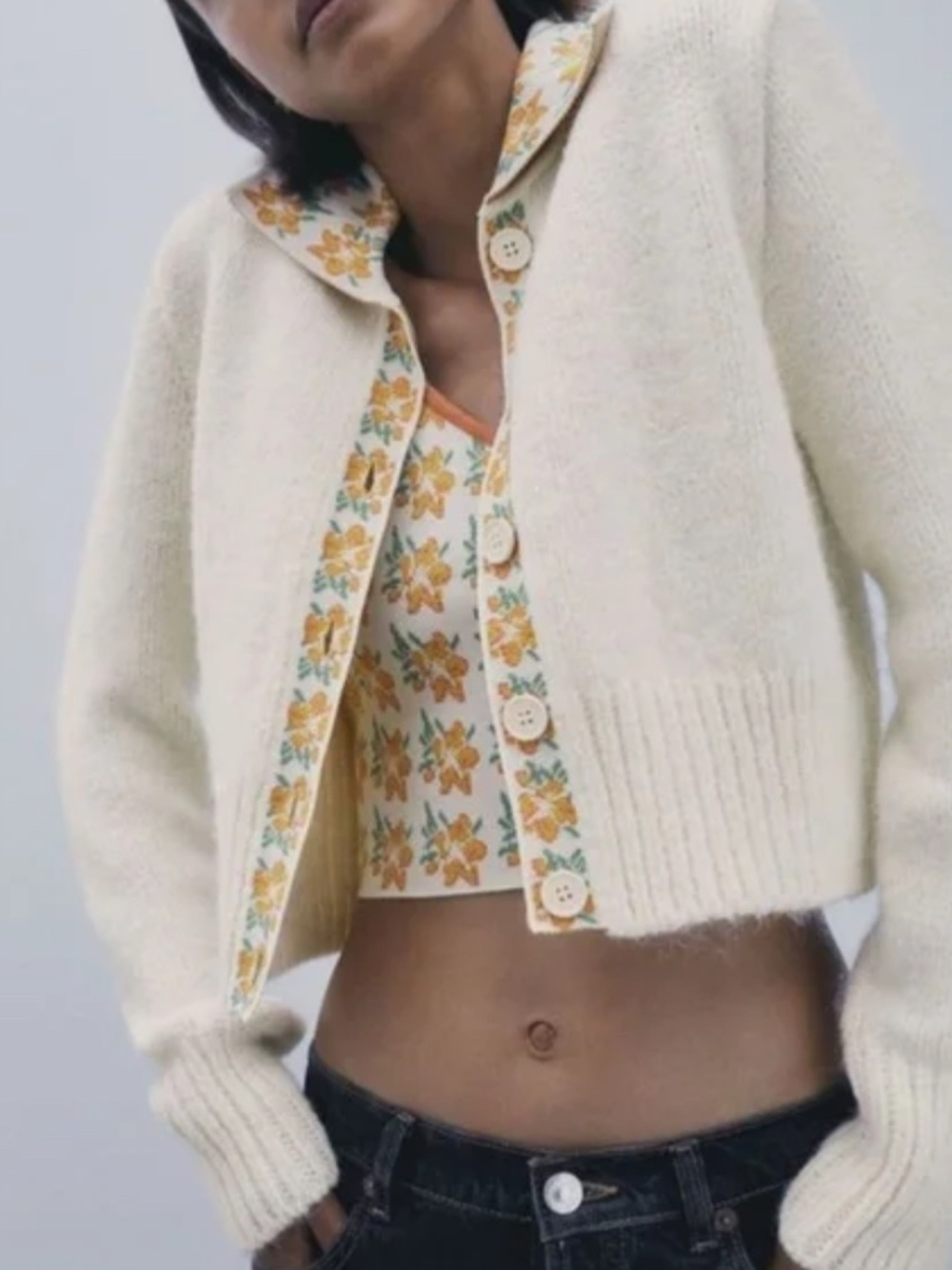 Zara Floral Detail Top and Sweater Set - Picture 8 of 8